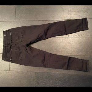 7 For All Mankind Ankle Length Black Ripped Skinny Jeans - Size 25
